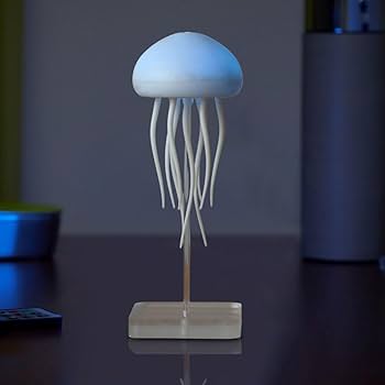 Vibbang LED Smart Jellyfish Night Light, Jellyfish Mood Light, Voice Control Charging Jellyfish Shape Night Light, for Decoration