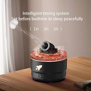 USB Cannon Blast Aroma Humidifier, Quiet Humidifier, Aromatherapy Humidifier, Home Office Humidifier with Timer Colorful LED Lights (Black)