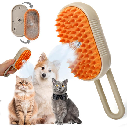 Steam Brush for Cats and Dogs, 3 in 1 Steamy pet brush