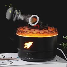 USB Cannon Blast Aroma Humidifier, Quiet Humidifier, Aromatherapy Humidifier, Home Office Humidifier with Timer Colorful LED Lights (Black)